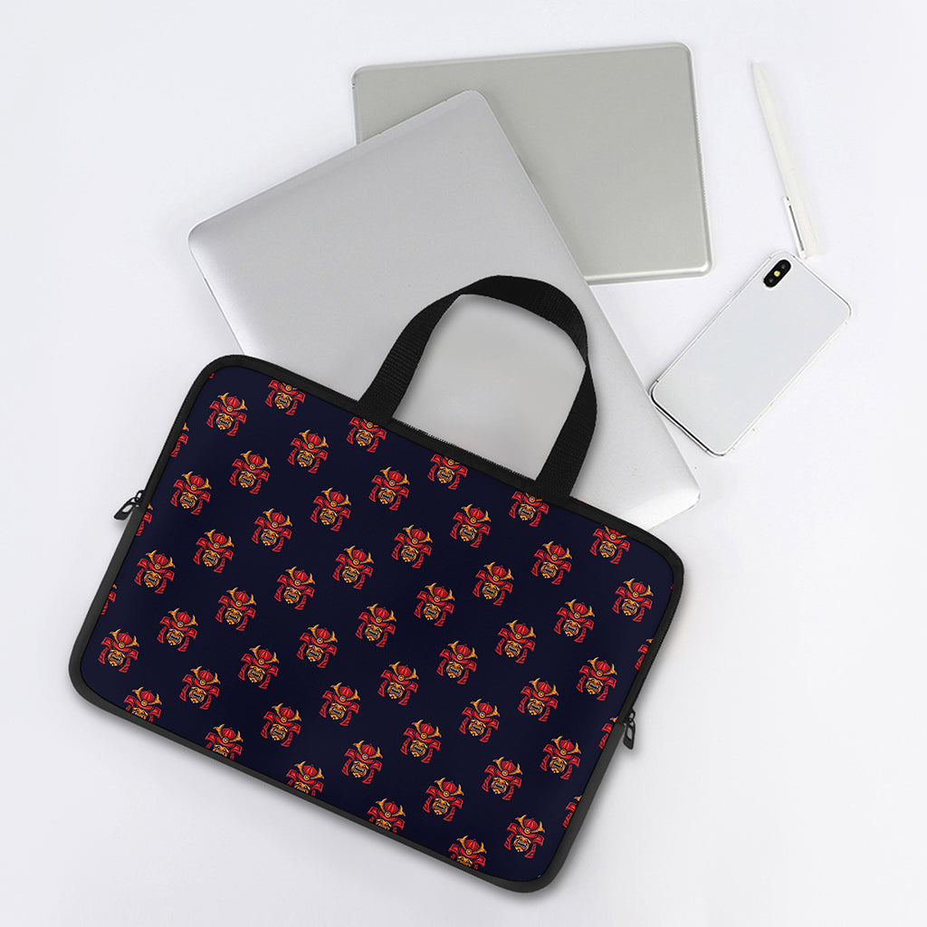 Japanese Samurai Pattern Print Laptop Sleeve With Handle