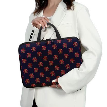 Japanese Samurai Pattern Print Laptop Sleeve With Handle