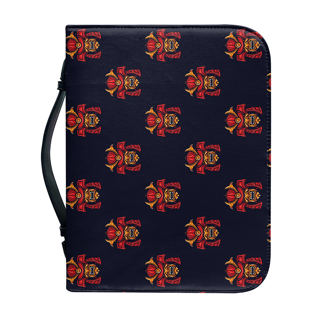 Japanese Samurai Pattern Print Leather Bible Cover