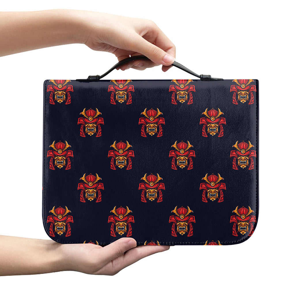 Japanese Samurai Pattern Print Leather Bible Cover