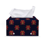 Japanese Samurai Pattern Print Leather Tissue Box Cover