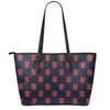 Japanese Samurai Pattern Print Leather Tote Bag