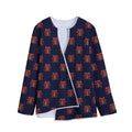 Japanese Samurai Pattern Print Long Sleeve Short Coat