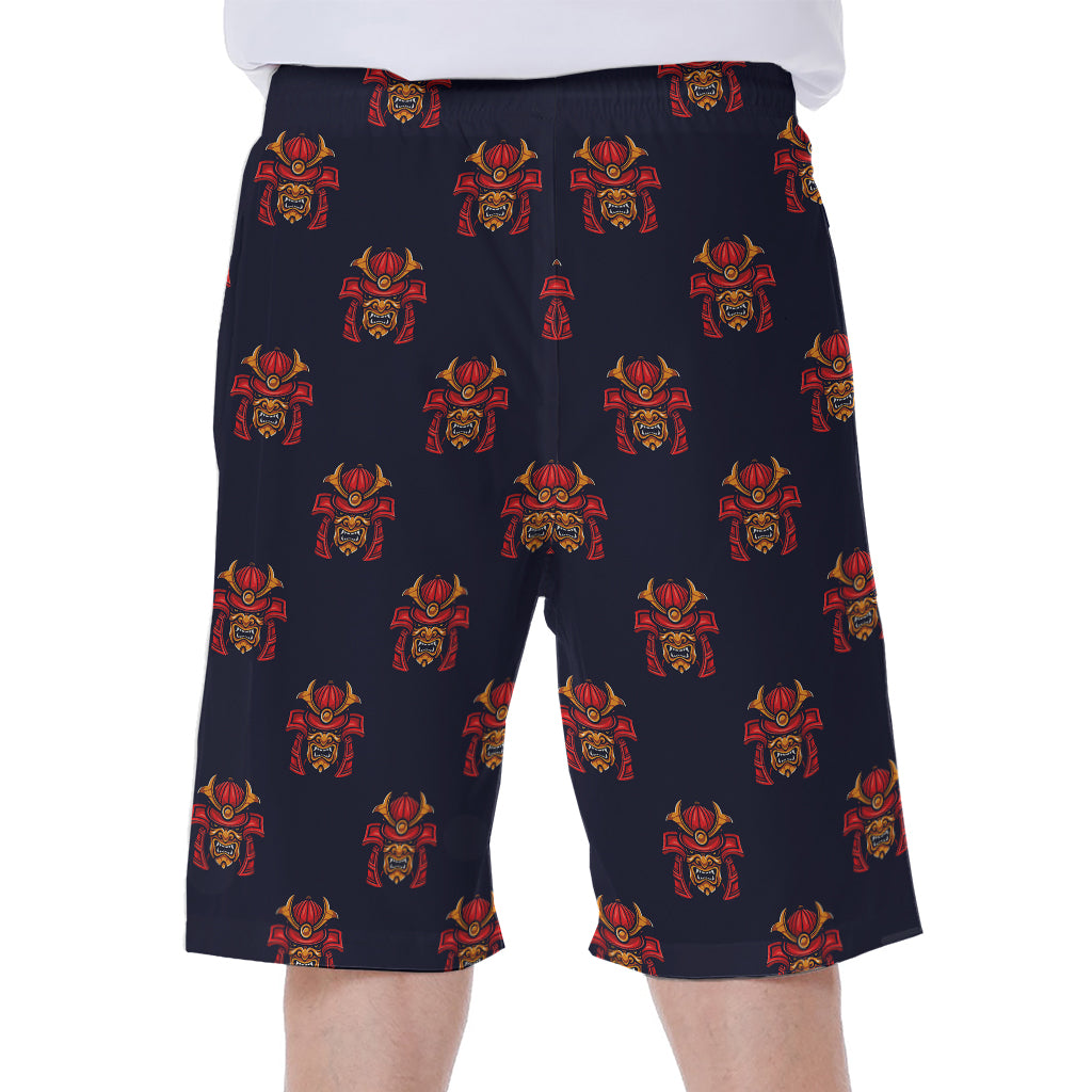 Japanese Samurai Pattern Print Men's Beach Shorts