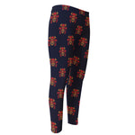 Japanese Samurai Pattern Print Men's Compression Pants