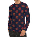Japanese Samurai Pattern Print Men's Long Sleeve Rash Guard