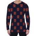 Japanese Samurai Pattern Print Men's Long Sleeve T-Shirt