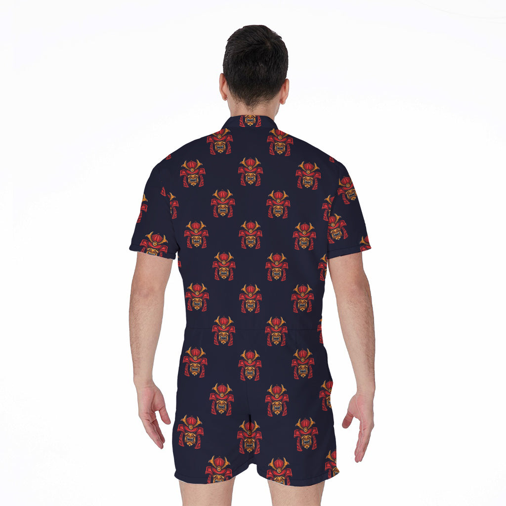 Japanese Samurai Pattern Print Men's Rompers