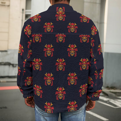 Japanese Samurai Pattern Print Men's Shirt Jacket