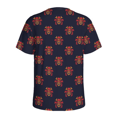 Japanese Samurai Pattern Print Men's Sports T-Shirt