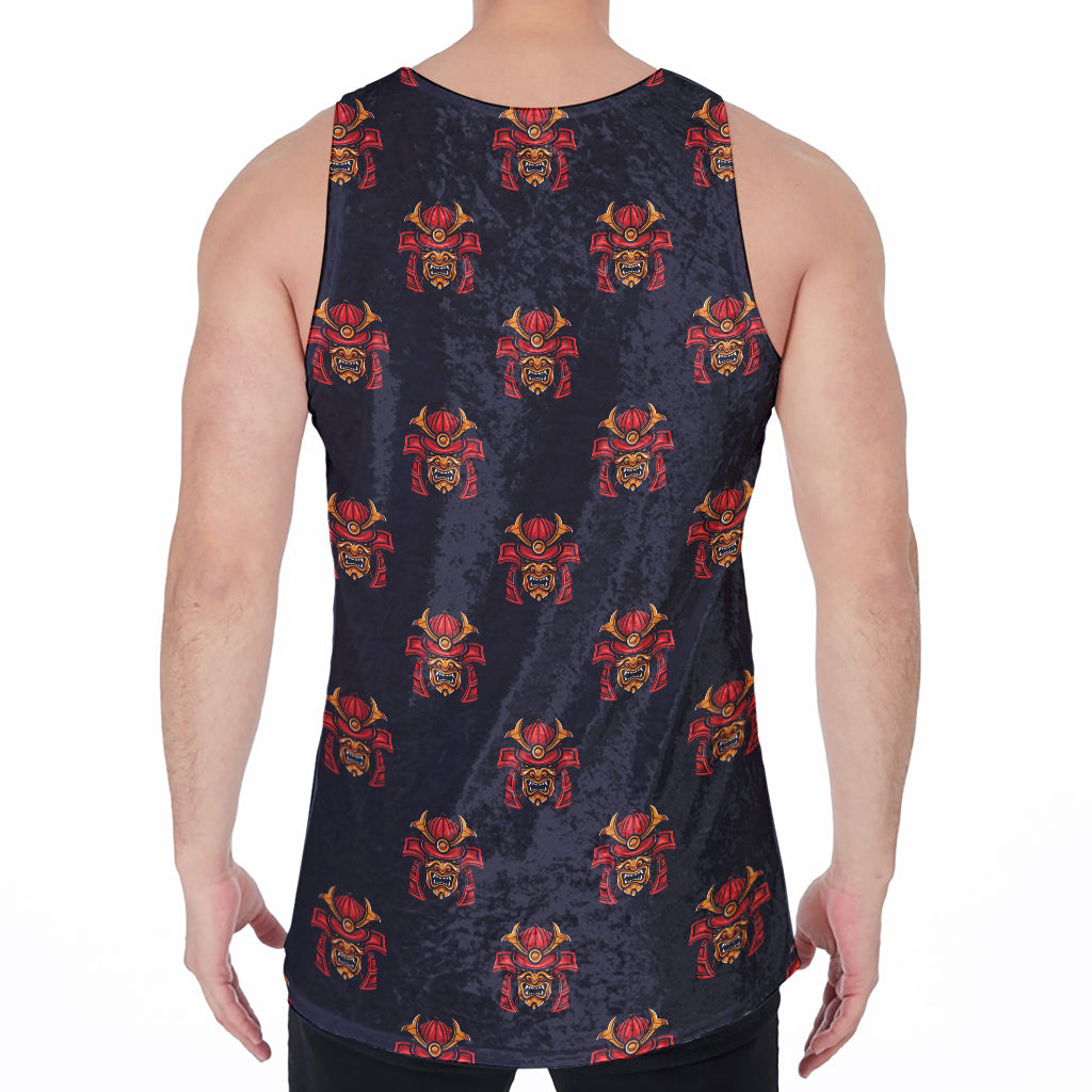 Japanese Samurai Pattern Print Men's Velvet Tank Top