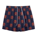 Japanese Samurai Pattern Print Mesh Shorts