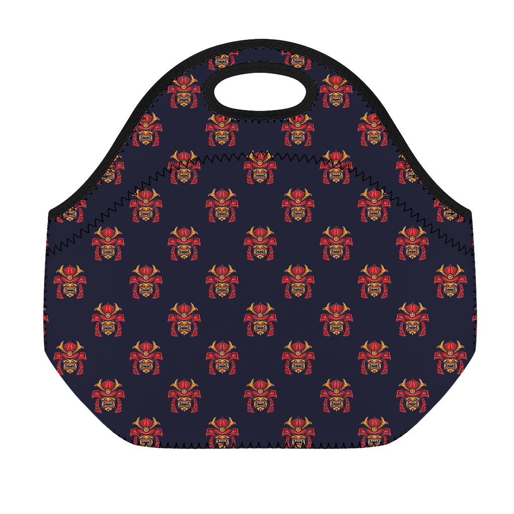Japanese Samurai Pattern Print Neoprene Lunch Bag