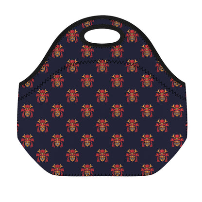 Japanese Samurai Pattern Print Neoprene Lunch Bag