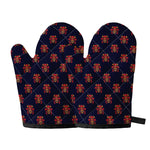 Japanese Samurai Pattern Print Oven Mitts
