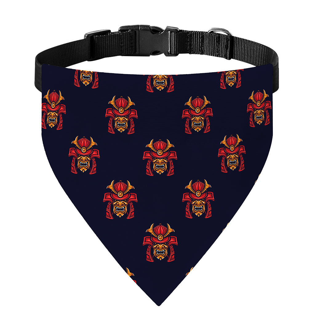 Japanese Samurai Pattern Print Over The Collar Dog Bandana