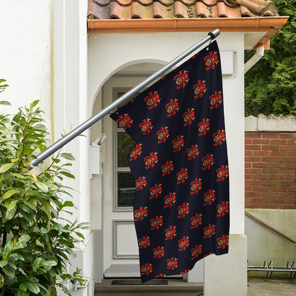Japanese Samurai Pattern Print Polyester Flag