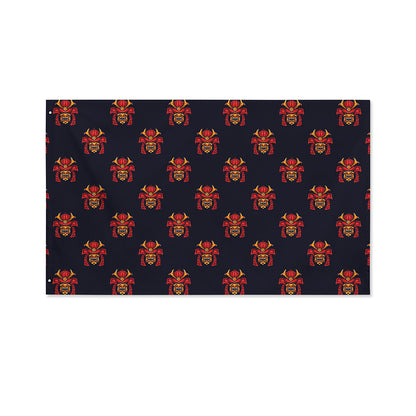 Japanese Samurai Pattern Print Polyester Flag