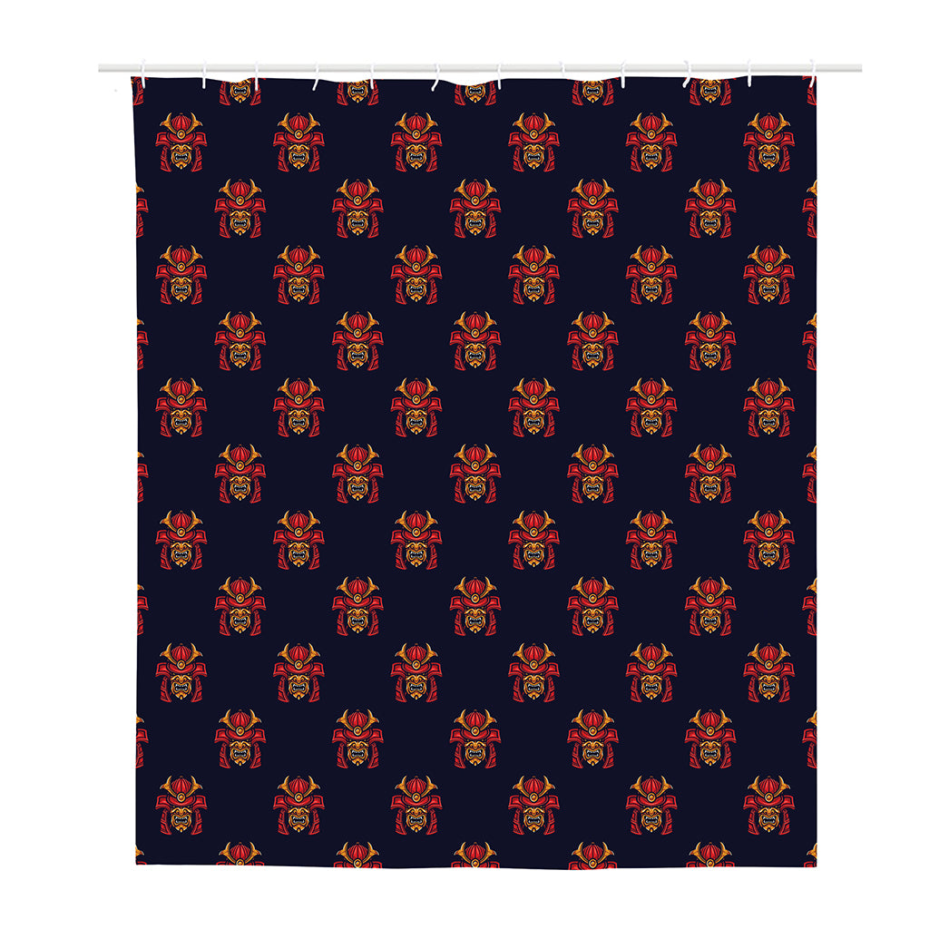 Japanese Samurai Pattern Print Polyester Shower Curtain