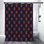 Japanese Samurai Pattern Print Premium Shower Curtain