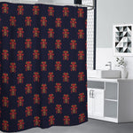 Japanese Samurai Pattern Print Premium Shower Curtain