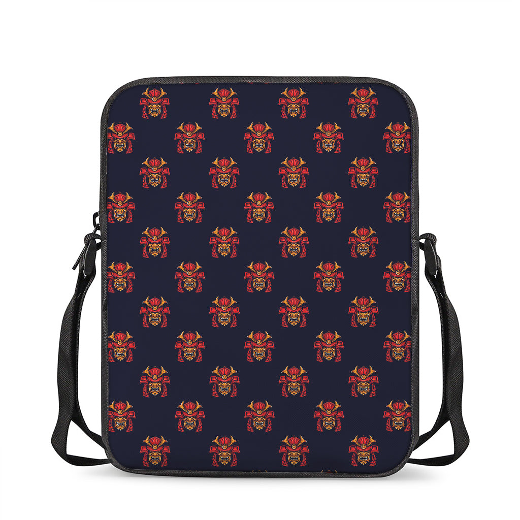 Japanese Samurai Pattern Print Rectangular Crossbody Bag