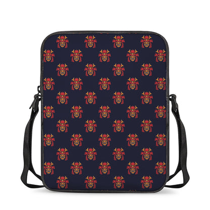Japanese Samurai Pattern Print Rectangular Crossbody Bag