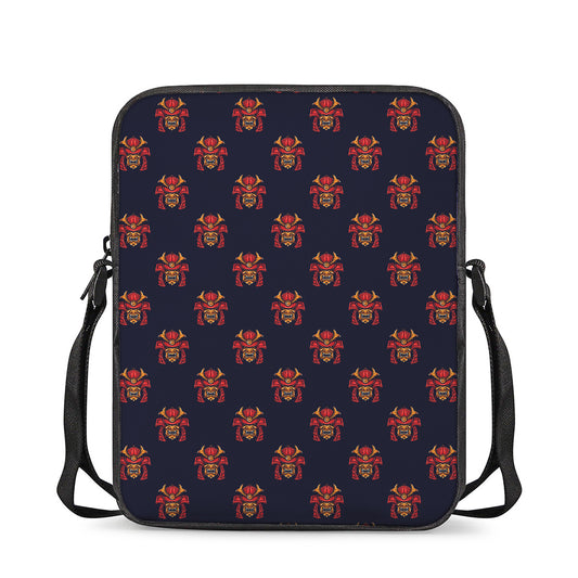 Japanese Samurai Pattern Print Rectangular Crossbody Bag