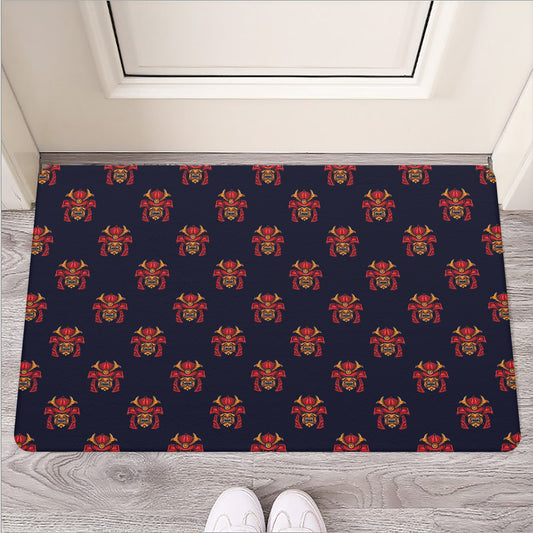 Japanese Samurai Pattern Print Rubber Doormat