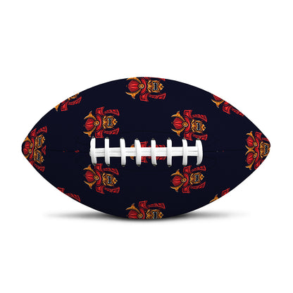 Japanese Samurai Pattern Print Rugby Ball