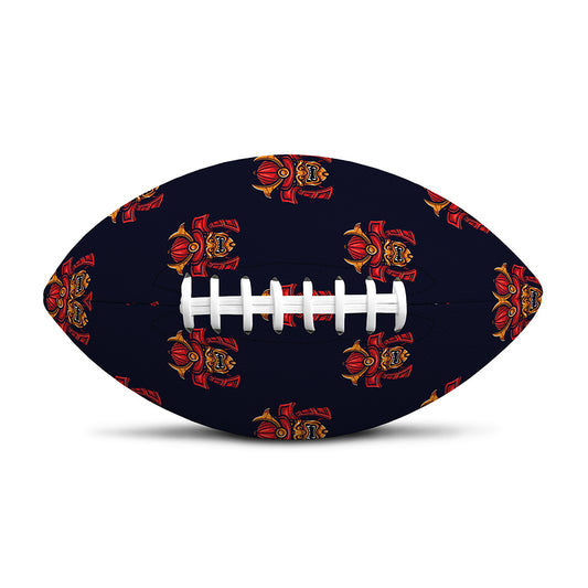 Japanese Samurai Pattern Print Rugby Ball