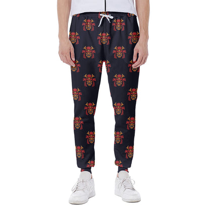 Japanese Samurai Pattern Print Scuba Joggers