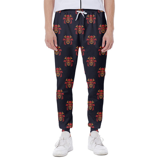 Japanese Samurai Pattern Print Scuba Joggers