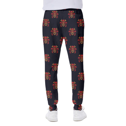 Japanese Samurai Pattern Print Scuba Joggers