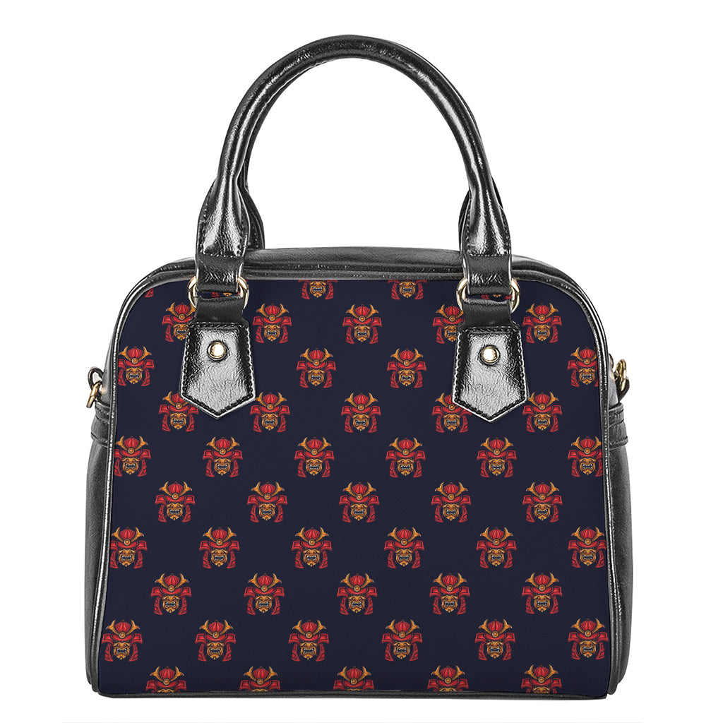 Japanese Samurai Pattern Print Shoulder Handbag