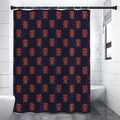 Japanese Samurai Pattern Print Shower Curtain
