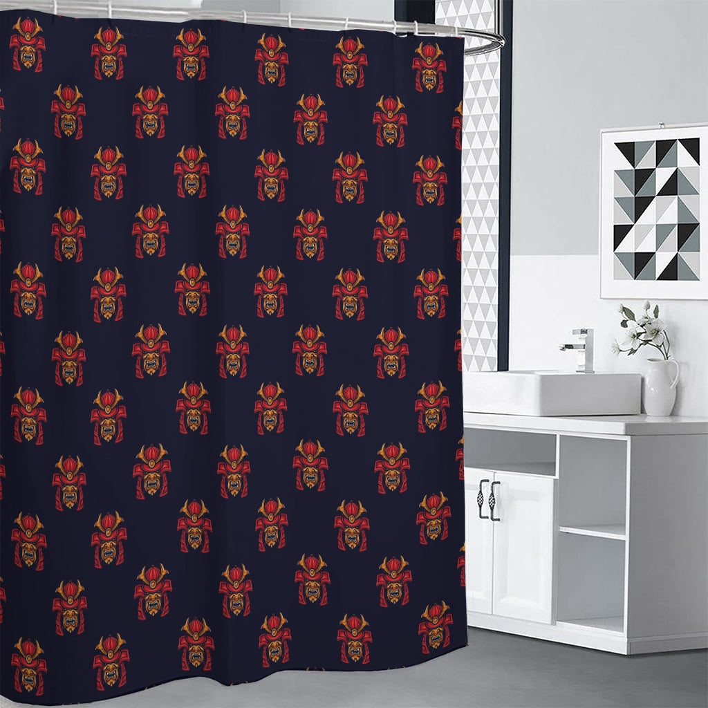 Japanese Samurai Pattern Print Shower Curtain