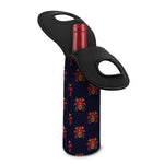 Japanese Samurai Pattern Print Single Neoprene Wine Tote
