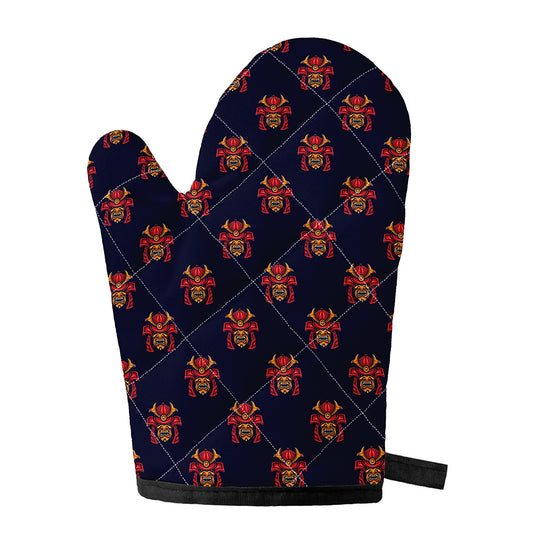 Japanese Samurai Pattern Print Single Oven Mitt