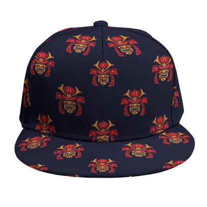 Japanese Samurai Pattern Print Snapback Cap