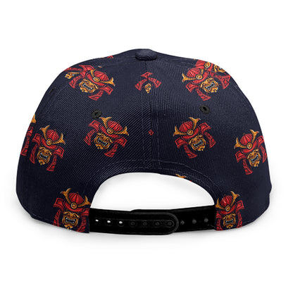 Japanese Samurai Pattern Print Snapback Cap