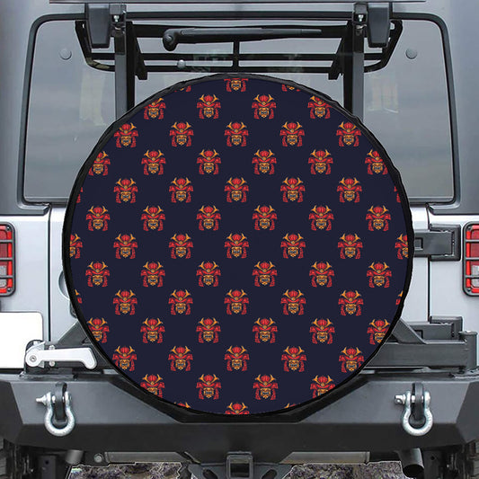 Japanese Samurai Pattern Print Tire Cover