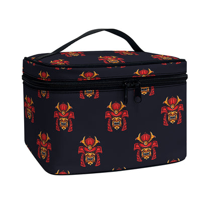 Japanese Samurai Pattern Print Travel Makeup Bag