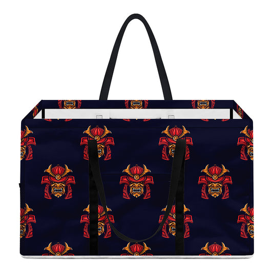 Japanese Samurai Pattern Print Utility Tote Bag