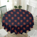 Japanese Samurai Pattern Print Waterproof Round Tablecloth