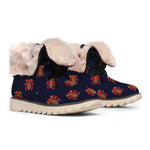 Japanese Samurai Pattern Print Winter Boots