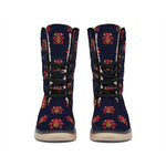 Japanese Samurai Pattern Print Winter Boots