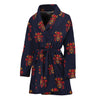 Japanese Samurai Pattern Print Women's Bathrobe