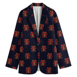Japanese Samurai Pattern Print Women's Blazer
