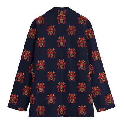 Japanese Samurai Pattern Print Women's Blazer